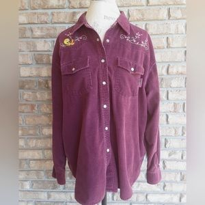 Warner Brothers Looney Tunes Tweety Vintage Corduroy Snap Button Shirt/Jacket.
